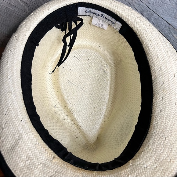 SALE TODAY!✨Tommy Bahama Cream/Black Stylish Straw Raffia Hat - Picture 13 of 15